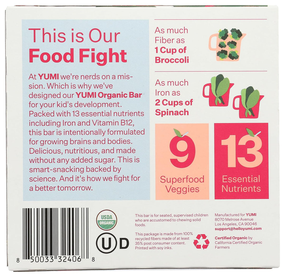 Yumi, Bars Toddler Strawberry Rhubarb Organic, 3.7 Ounce