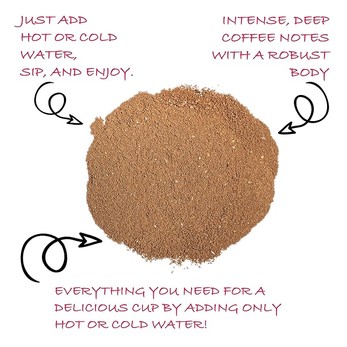 Teeccino Instant Organic French Roast Herbal Coffee – 33 servings – Instant Chicory Coffee Alternative with Microground Ramón Seeds That’s Prebiotic, Caffeine-Free & Acid Free - 3.53 ounces