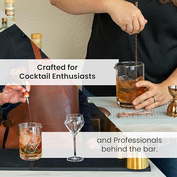 A Bar Above Cocktail Mixing Glass, Diamond Cut Enhanced Annealed Lead-Free Crystal Stirring Pitcher, Thick Weighted Base for Stable Stirring, 18 Oz Drink Mixer for Craft Cocktails at Home or Bars
