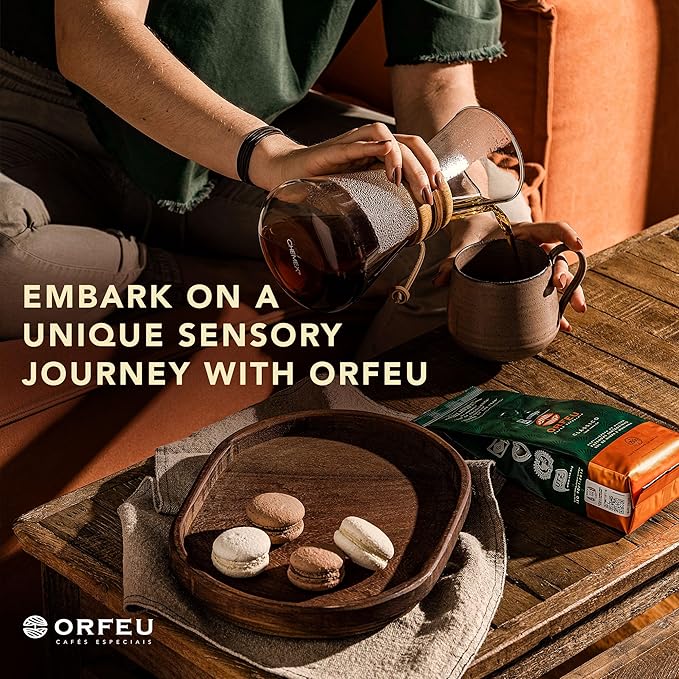 ORFEU - Special Coffee Classic Roasted and Ground - 100% Arabica Coffee, Medium Roasted, Floral, Fruity & Caramel Aroma, Balanced Acidity - 8.8oz