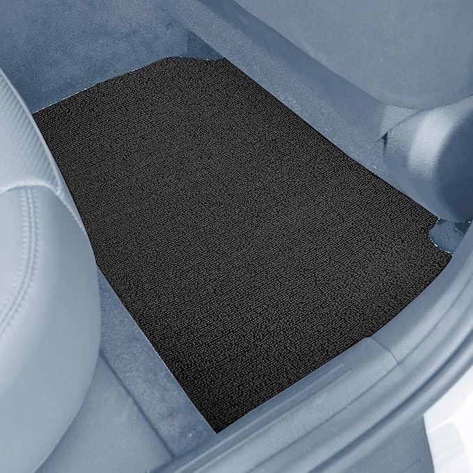 FH Group Car Floor Mats - DIY Ultra Waterproof Trimmable Non-Slip Vinyl Floor Mats, Solid Black