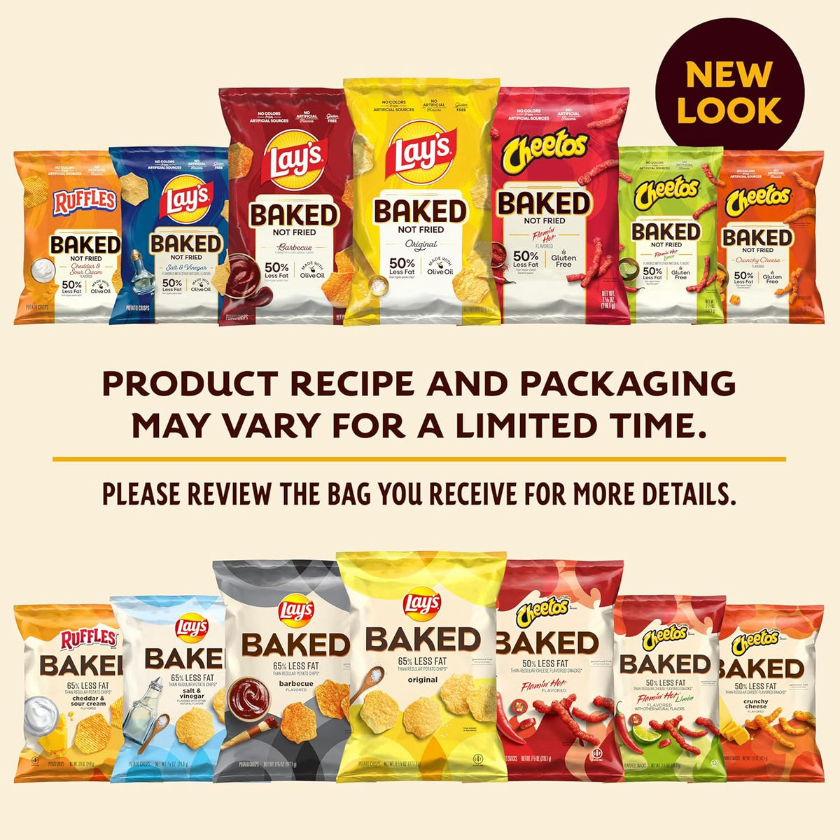Frito-Lay Baked & Popped Mix Variety Pack, (Pack of 40)