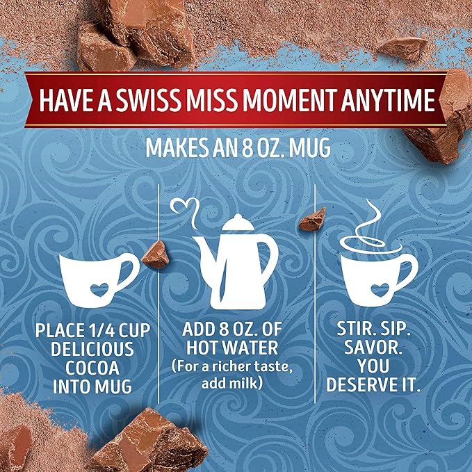 Swiss Miss Milk Chocolate Flavor Hot Cocoa Mix Canister, 38.27 oz. (Pack of 5)
