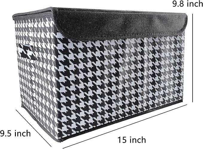 Foldable Car Organizer - Trunk Organizer and Storage for Car, SUV, Sedan (Declare-Black White-Small, 15 inch*9.5 inch)