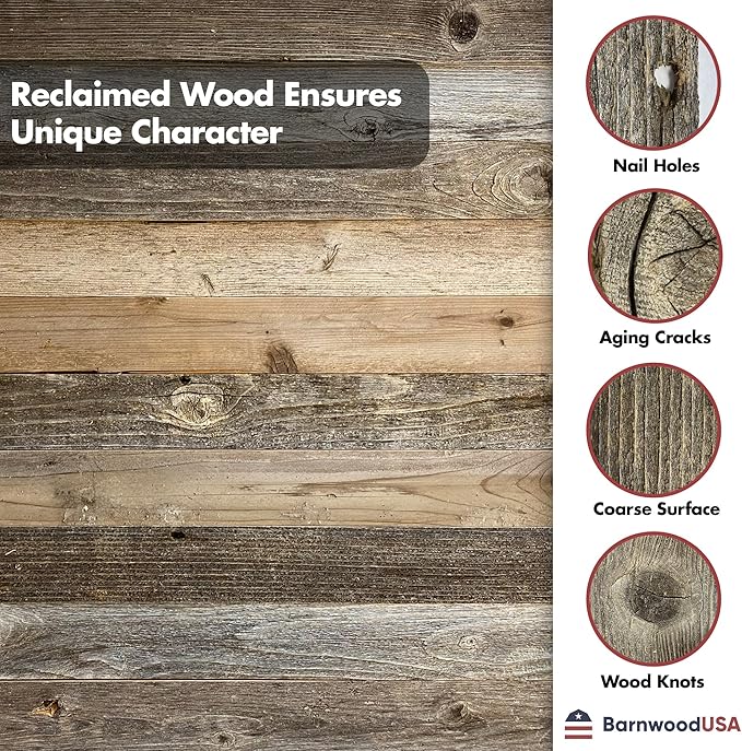 BARNWOODUSA Rustic Farmhouse Decorative Ladder - Our 6 ft Ladder can be Mounted Horizontally or Vertically and is Crafted from Upcycled Wood No Assembly Required Weathered Gray