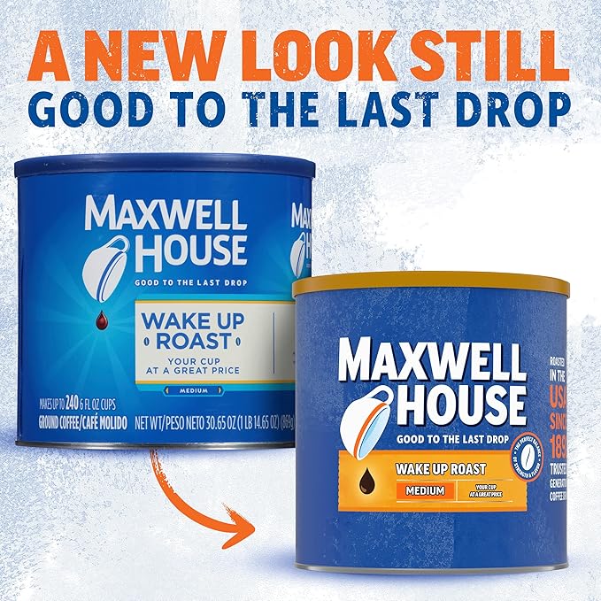 Maxwell House Medium Roast Wake Up Roast Ground Coffee, 30.65 oz. Canister