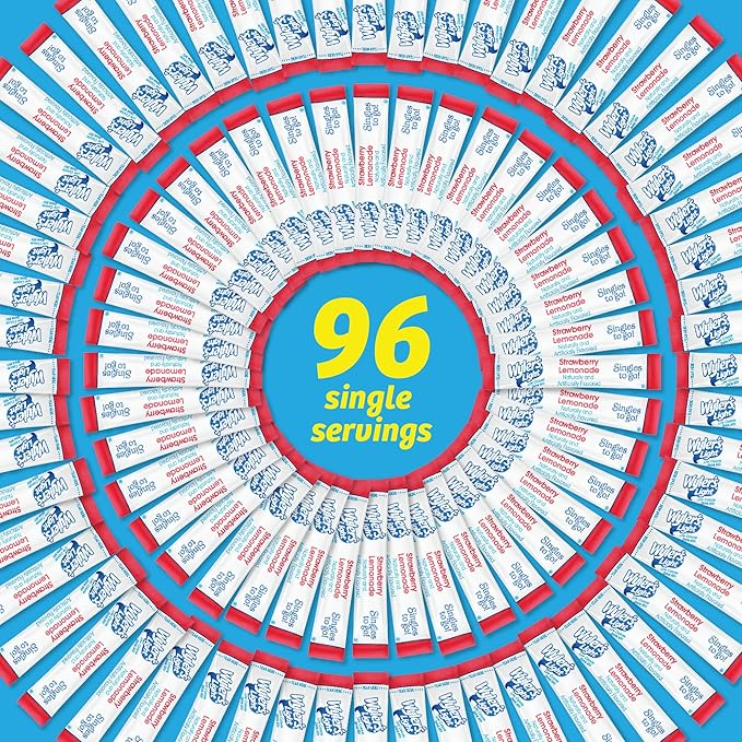 Wyler's Light Singles To Go (12 Pack), Strawberry Lemonade Water Drink Mix, 48 Total Powder Drink Mix Packets
