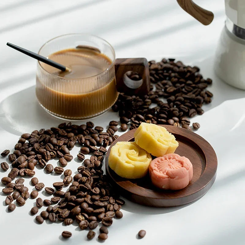 Coffee Cup Set Tea Cup 250ml Office Walnut  Wood Water Cup Casual Afternoon Tea Cup with Tray Spoon Coffee Cup