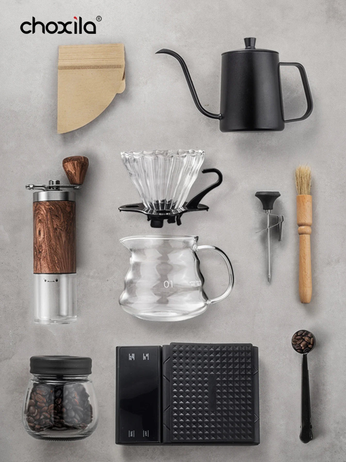 1 set Pour Over Coffee Maker Set, Coffee Starter Kit, Portable Coffee Set, Travel Coffee Accessories Tools, Festival Gifts
