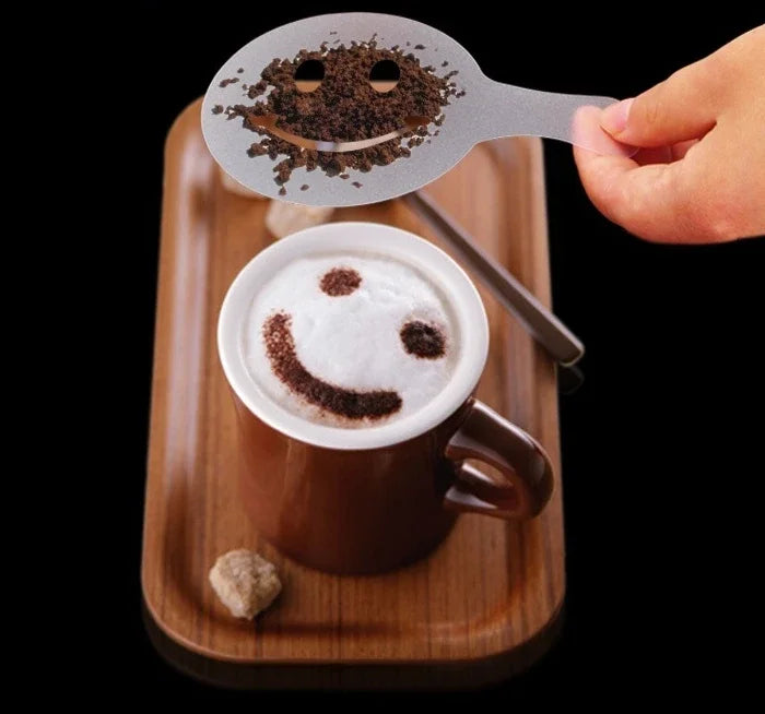16Pcs/Set Coffee Mold Latte Cappuccino Barista Art Stencils Cake Duster Templates Coffee Accessories Milk Mold Coffe Decoration