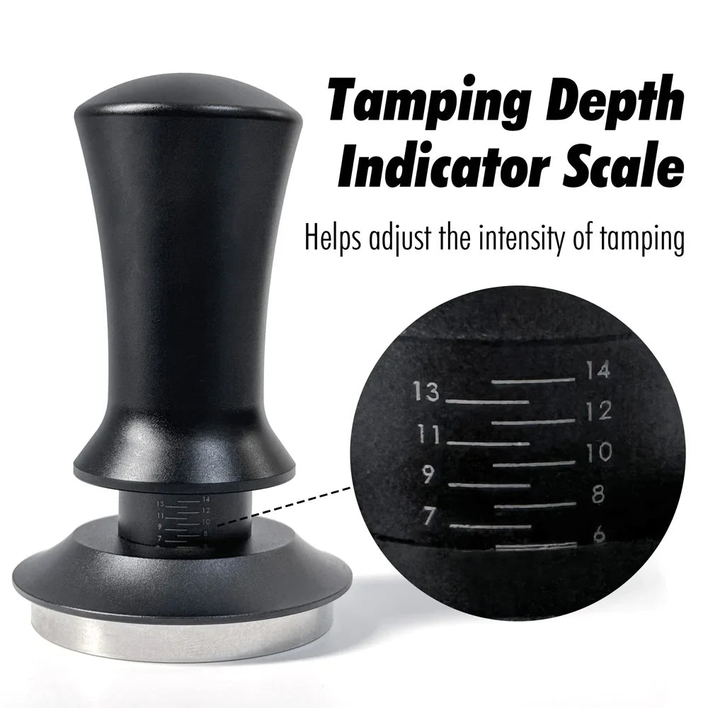 Coffee Tamper 58mm 54mm 51mm Ripple Base Leveling Constant Pressure Calibrated Spring Loaded Barista Tools Espresso Accessories