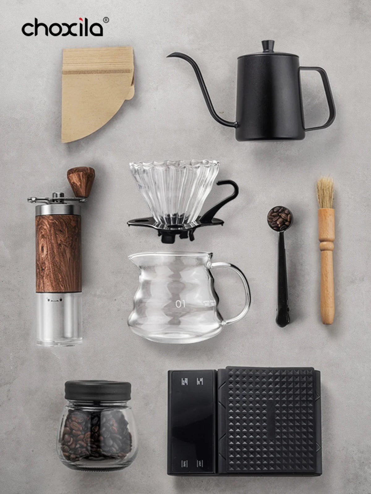 1 set Pour Over Coffee Maker Set, Coffee Starter Kit, Portable Coffee Set, Travel Coffee Accessories Tools, Festival Gifts