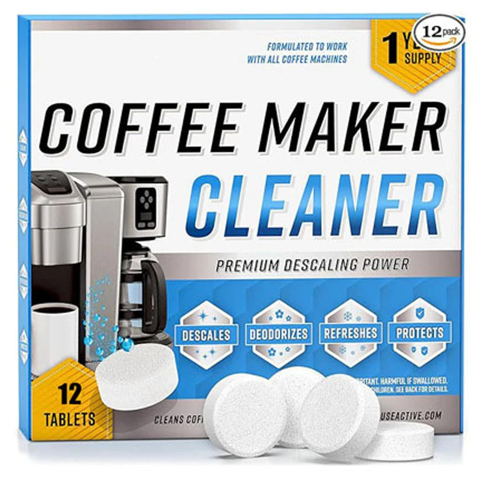 Coffee Machine Cleaner Descaler Tablets 24 Count,Coffee Maker Pot Descaling&Cleaning Tabs, Descale Drip Coffe&Espresso Machines